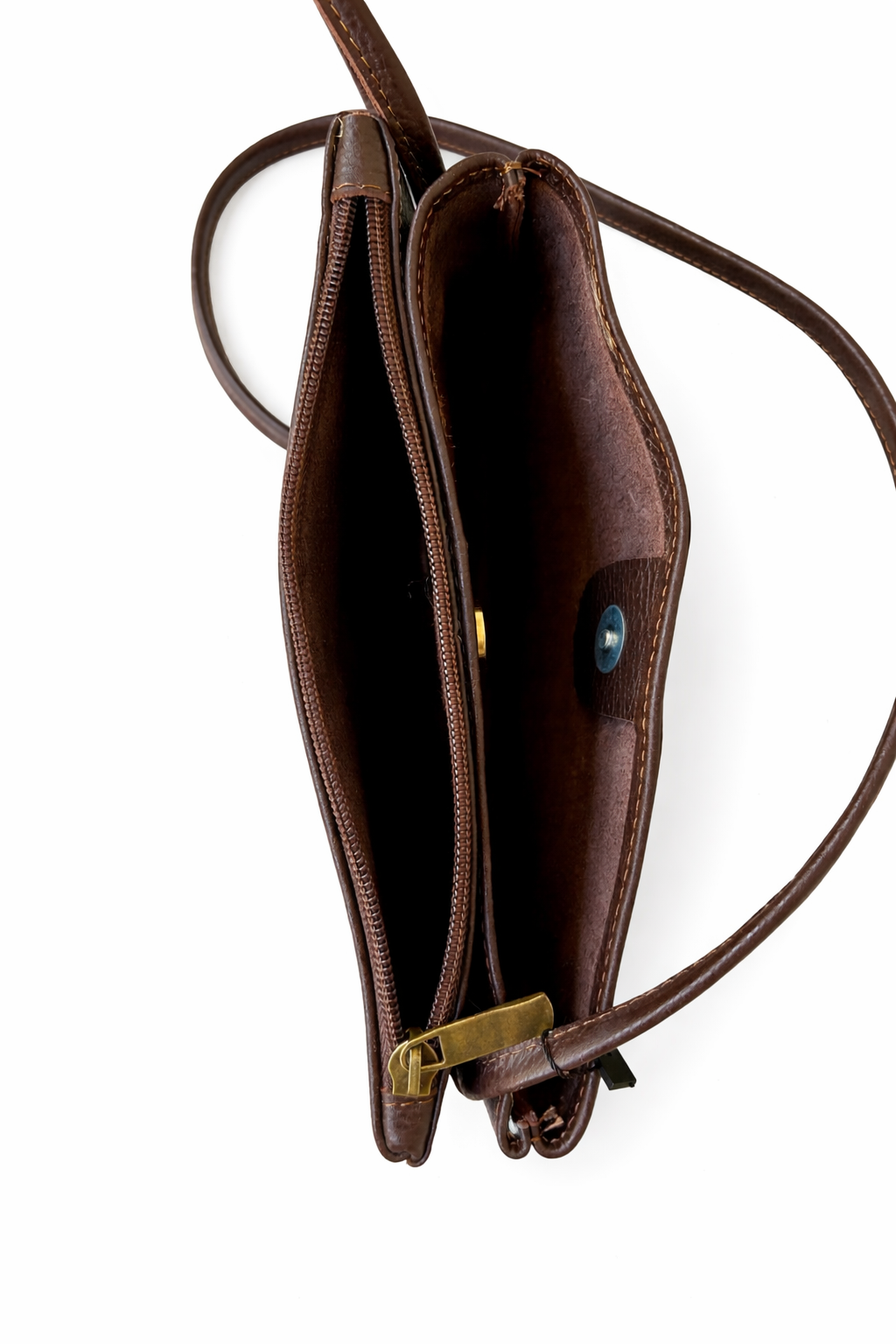 Cartera Doble - Cuero Café Moro grano