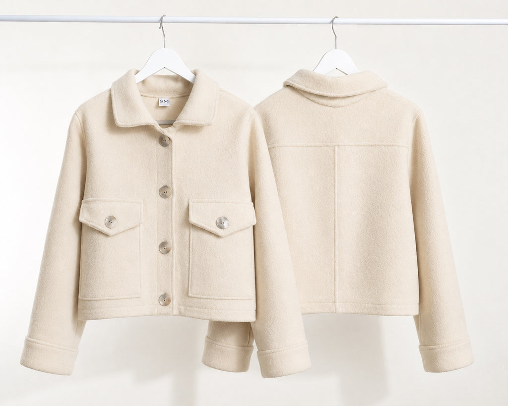 Chaqueta Nao - Lana Boucle Crudo