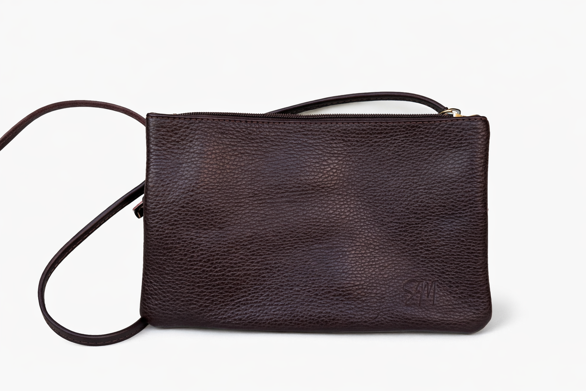 Cartera Doble - Cuero Café Moro grano A pedido