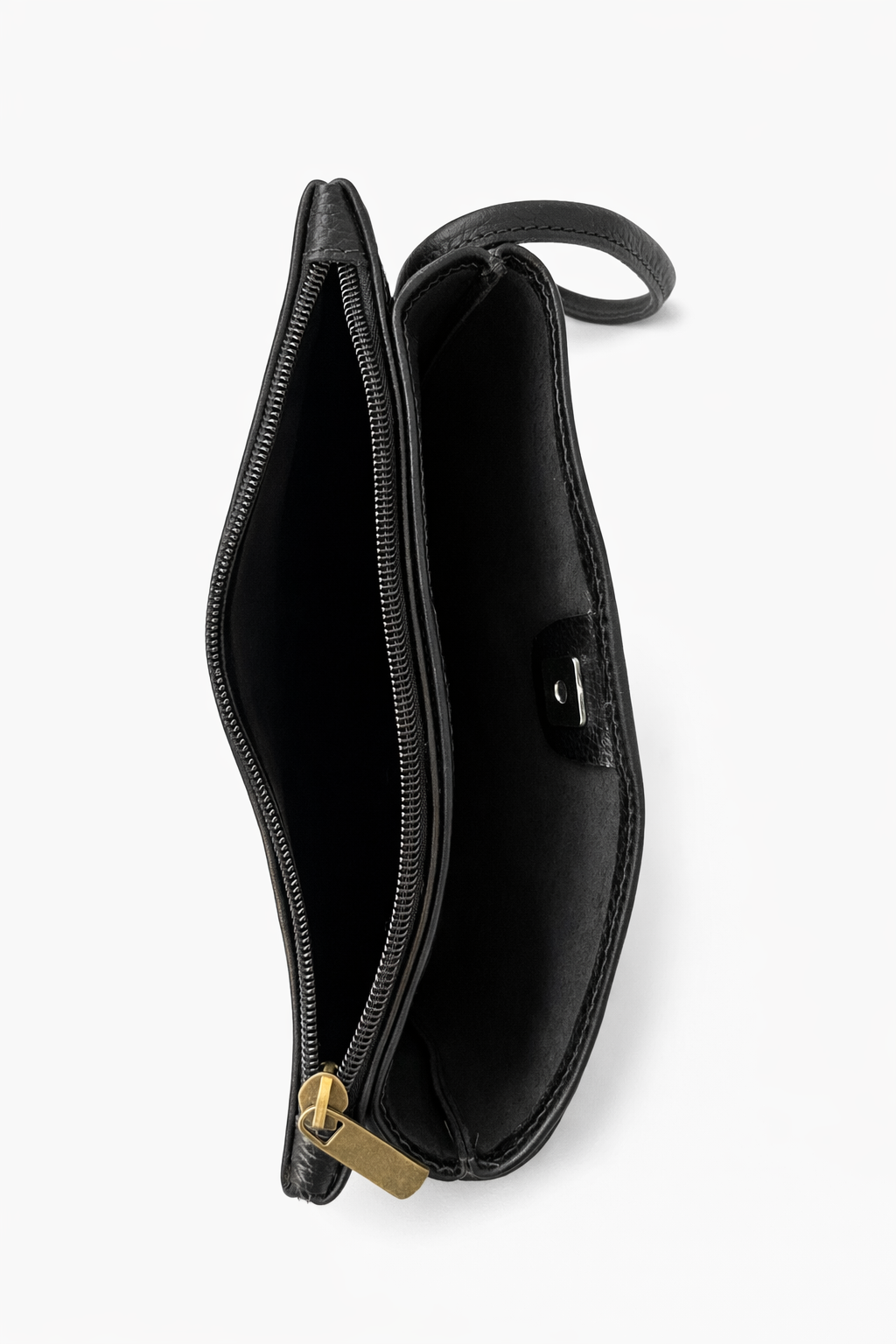Cartera Doble - Cuero Negro Grano A Pedido