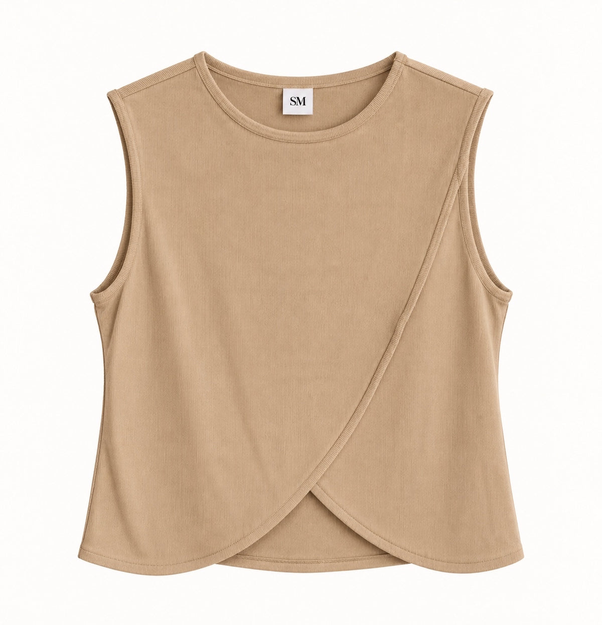 Polera Waves Sin Manga - Beige