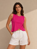 Polera Waves Sin Manga - Fucsia
