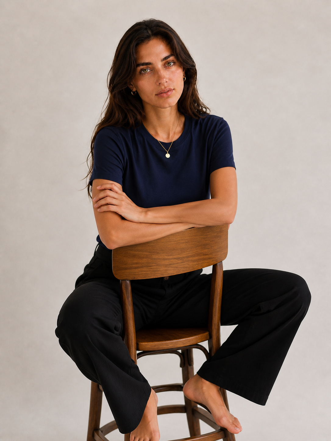 Top Básico - Algodón pima Azul Marino
