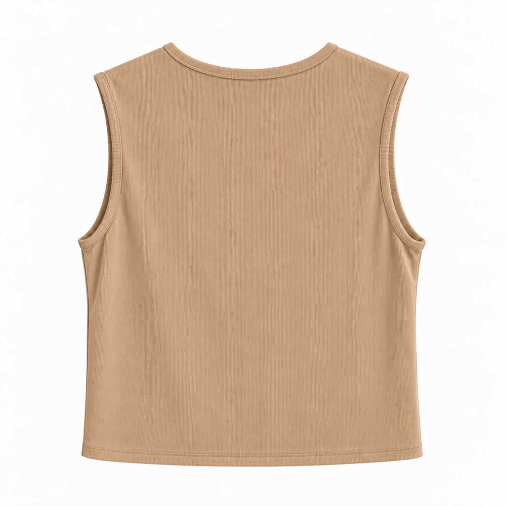 Polera Waves Sin Manga - Beige