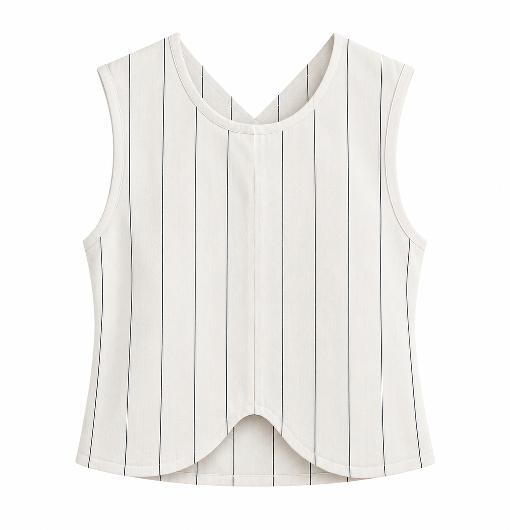 Polera Mara-Lino Rayas Blanco