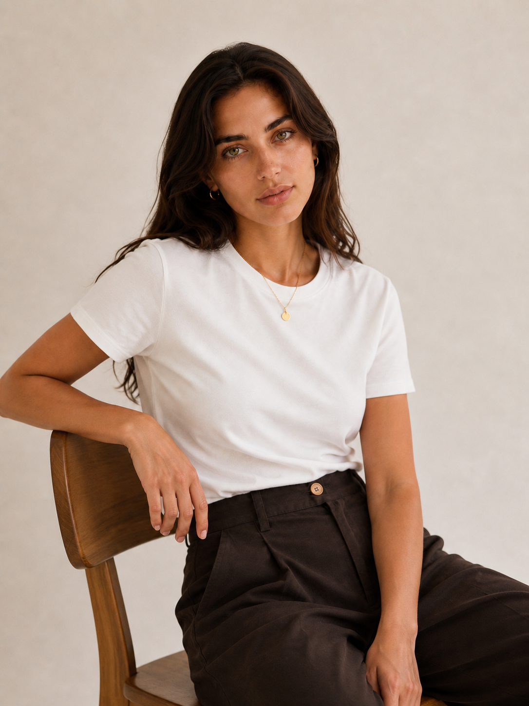 Top Básico - Algodón pima Blanco