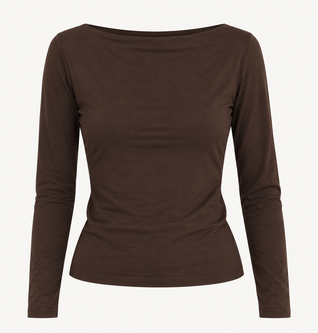 Polera Bote - Algodón Café Moro A Pedido