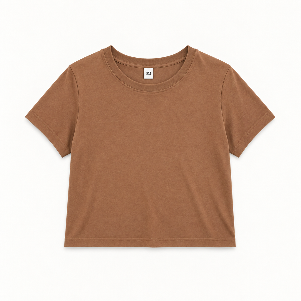 Top Básico - Algodón pima Camel