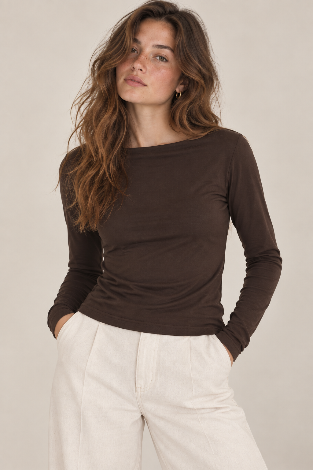 Polera Bote - Algodón Café Moro A Pedido