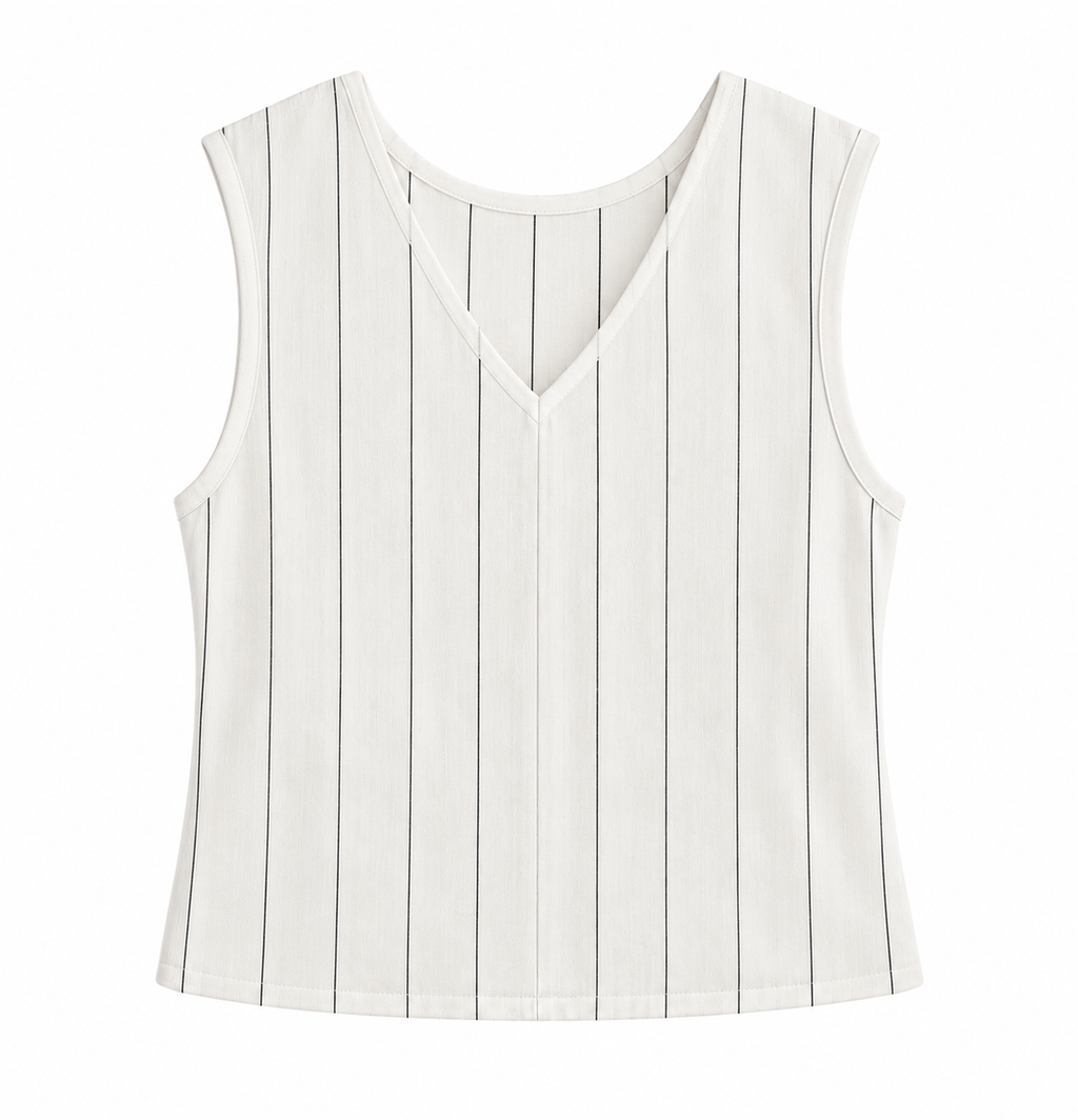 Polera Mara-Lino Rayas Blanco